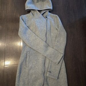 Bench Women's Light Gray Hooded Trench Coat